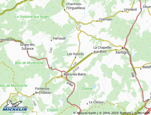 MICHELIN Les Voivres map - ViaMichelin