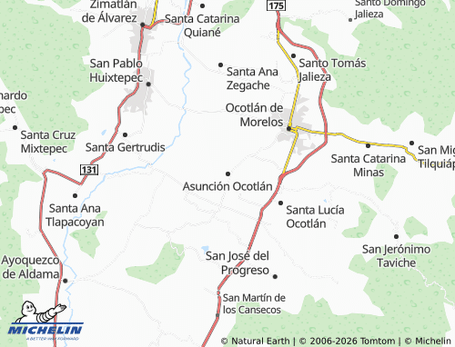 MICHELIN Asunción Ocotlán map - ViaMichelin