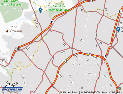 MICHELIN Maroeladal Extension 14 map - ViaMichelin