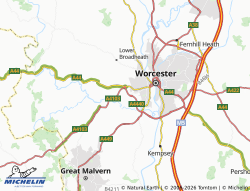 Carte MICHELIN Rushwick - ViaMichelin