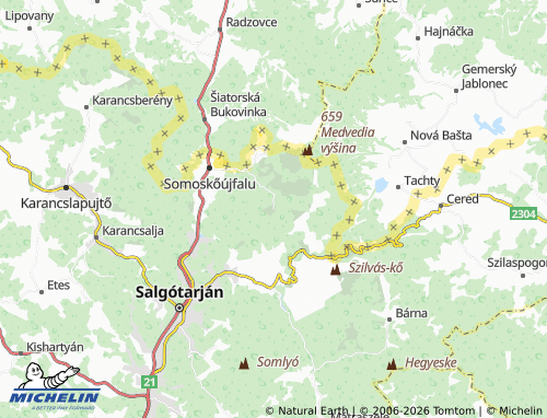 MICHELIN-Landkarte Salgóbánya - ViaMichelin