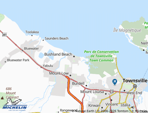 Mapa MICHELIN Bushland Beach - ViaMichelin