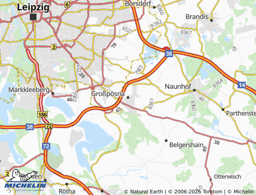 MICHELIN Großpösna map - ViaMichelin