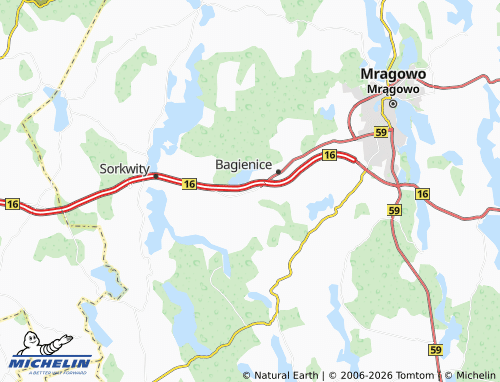 MICHELIN Nowe Bagienice map - ViaMichelin