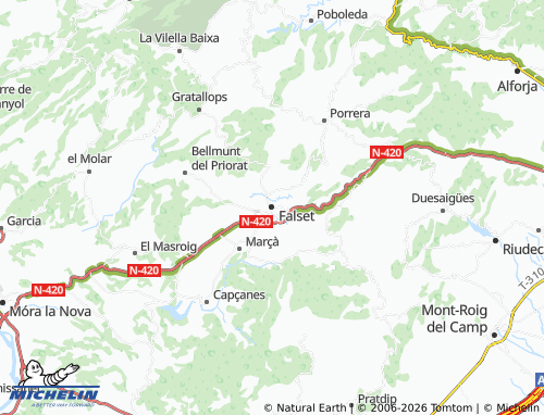 Carte MICHELIN Falset - ViaMichelin