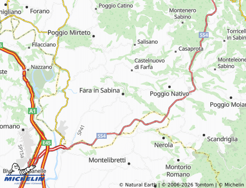 MICHELIN Fara in Sabina map - ViaMichelin