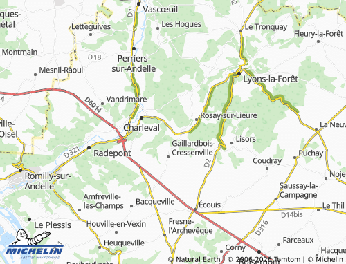 MICHELIN Ménesqueville map - ViaMichelin
