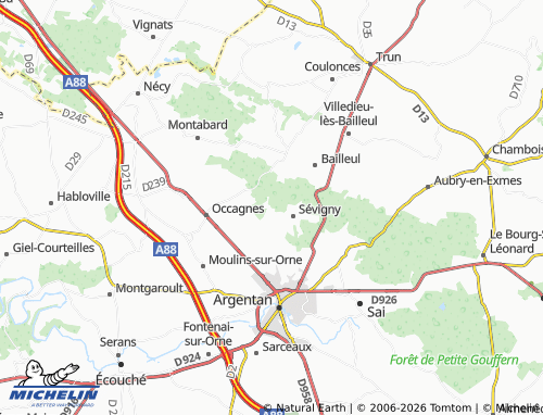 MICHELIN Les Rouges Verts map - ViaMichelin