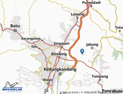 MICHELIN Singosari map - ViaMichelin