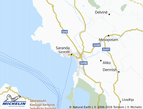 MICHELIN-Landkarte Saranda - ViaMichelin