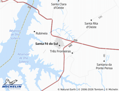 Mapa MICHELIN Santa Fé do Sul - ViaMichelin