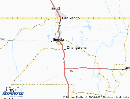MICHELIN Ohangwena map - ViaMichelin