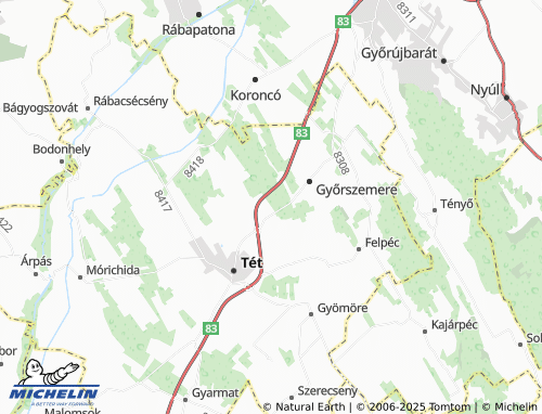 Kaart MICHELIN Erdősor - ViaMichelin