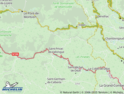 Carte MICHELIN Saint-Frézal-de-Ventalon - ViaMichelin