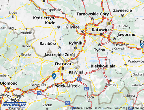 MICHELIN Wodzisławski map - ViaMichelin