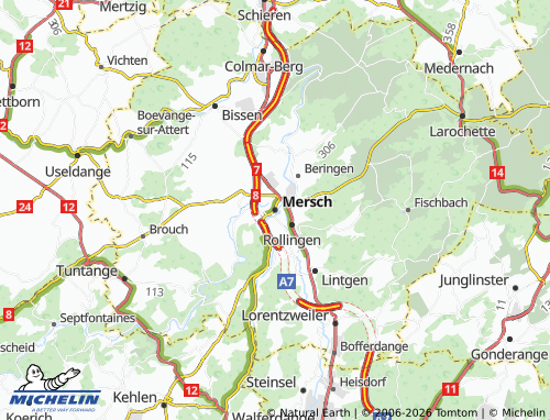 MICHELIN-Landkarte Mersch - ViaMichelin