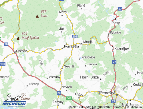 Mapa MICHELIN Tlucná - ViaMichelin