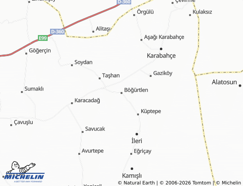 Kaart MICHELIN Böğürtlen - ViaMichelin