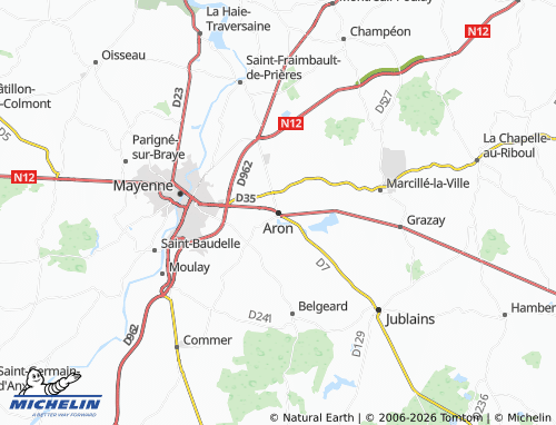 MICHELIN Aron map - ViaMichelin