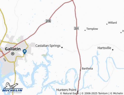 MICHELIN-Landkarte Castalian Springs - ViaMichelin