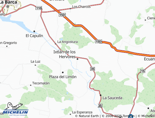 MICHELIN Ixtlán de los Hervores map - ViaMichelin