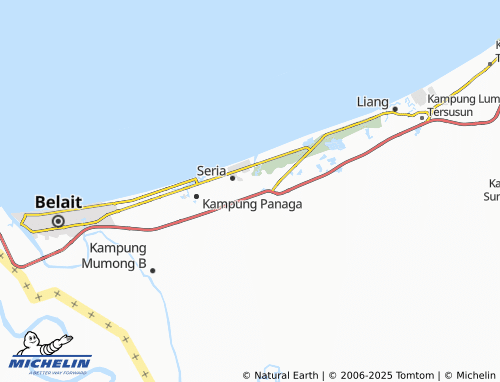 MICHELIN Perumahan Negara Lorong Tengah Seria map - ViaMichelin