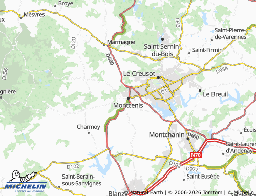 MICHELIN Montcenis map - ViaMichelin