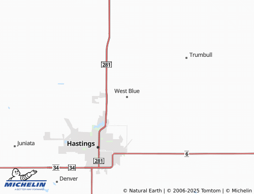 MICHELIN West Blue map - ViaMichelin