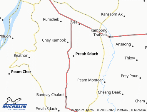 Mappa MICHELIN Preah Sdach - ViaMichelin