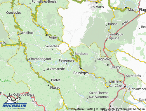 Mappa MICHELIN Bordezac - ViaMichelin
