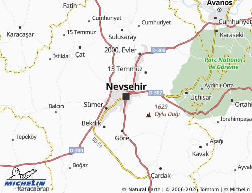 Kaart MICHELIN Nevsehir - ViaMichelin