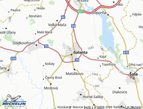 MICHELIN Galanta map - ViaMichelin
