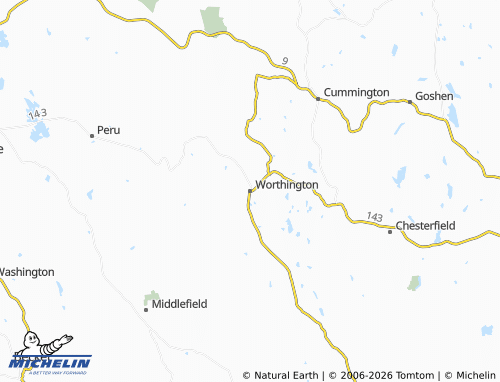 Carte MICHELIN Worthington - ViaMichelin