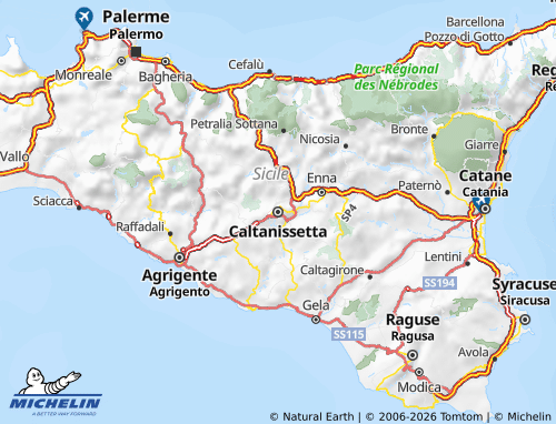 MICHELIN Caltanissetta map - ViaMichelin