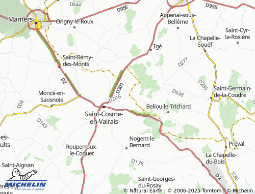 Carte MICHELIN Contres-en-Vairais - ViaMichelin