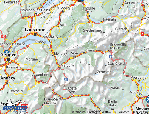 MICHELIN Valais map - ViaMichelin