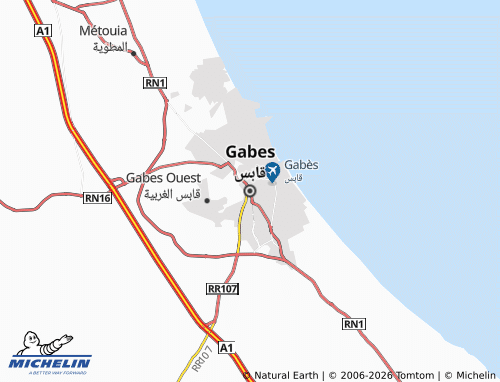 Carte MICHELIN Gabes - ViaMichelin