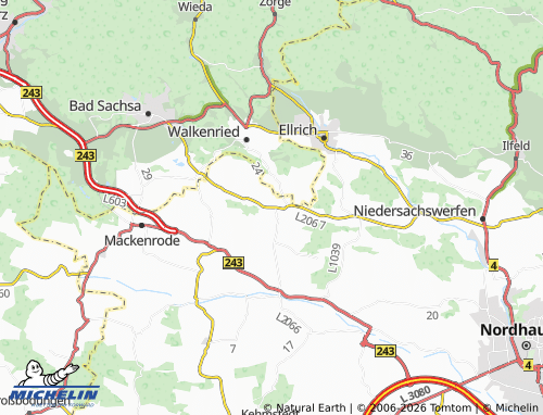 MICHELIN Obersachswerfen map - ViaMichelin