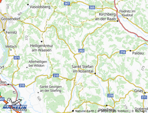 MICHELIN Kirchbach in der Steiermark map - ViaMichelin