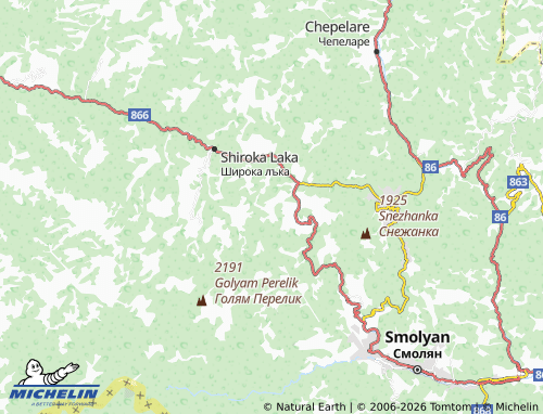 MICHELIN Grashtitsa map - ViaMichelin