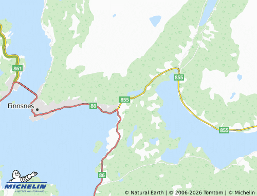 MICHELIN Finnfjordbotn map - ViaMichelin