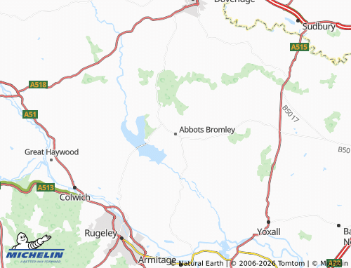 MICHELIN Abbots Bromley map - ViaMichelin