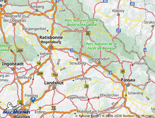 Kaart MICHELIN Straubing-Bogen - ViaMichelin