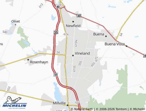 Mappa MICHELIN Vineland - ViaMichelin