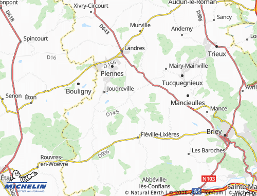 MICHELIN Norroy-le-Sec map - ViaMichelin