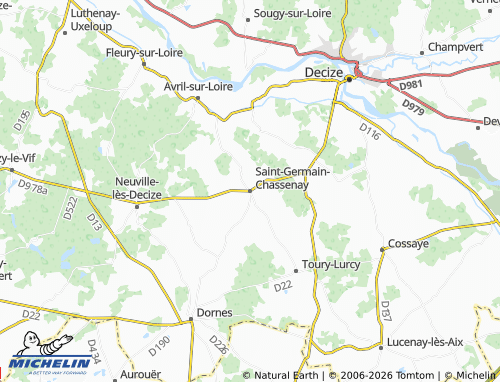 Carte MICHELIN Saint-Germain-Chassenay - ViaMichelin