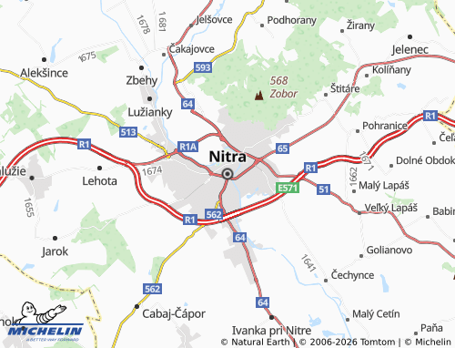 Kaart MICHELIN Nitra - ViaMichelin