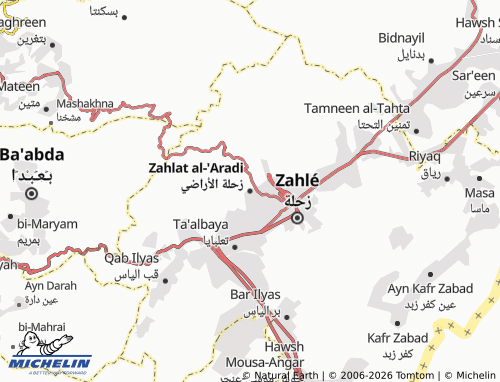 Mapa MICHELIN Zahlat al-'Aradi - ViaMichelin
