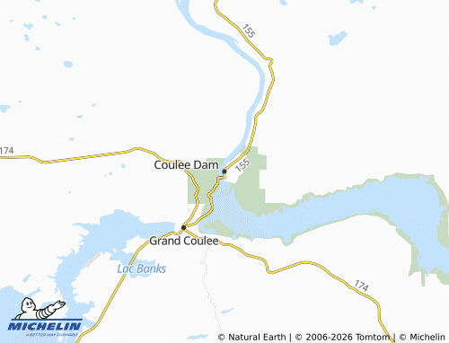 Mapa MICHELIN Coulee Dam - ViaMichelin