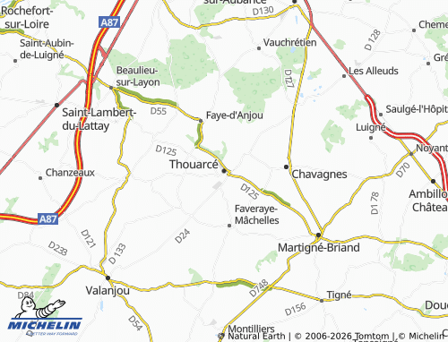 Carte MICHELIN Thouarcé - ViaMichelin